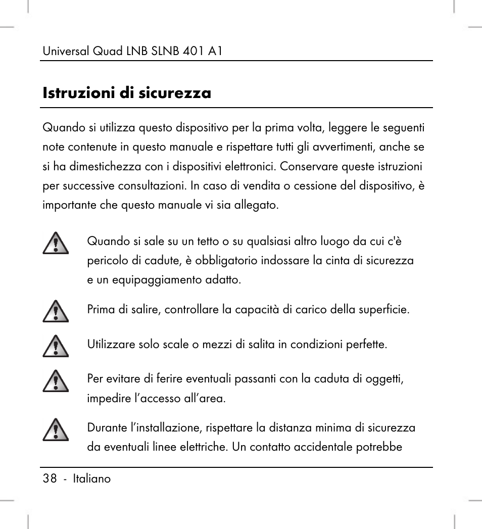 Istruzioni di sicurezza | Silvercrest SLNB 401 A1 User Manual | Page 40 / 68