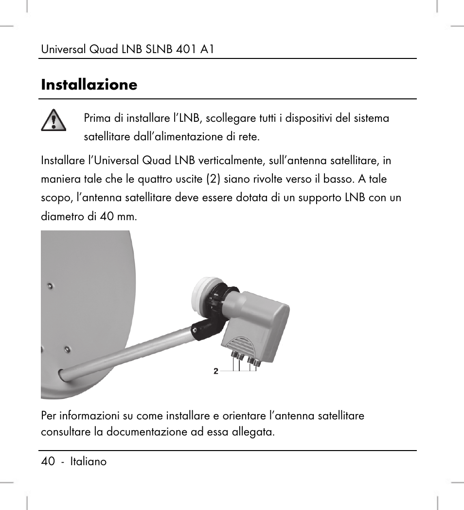 Installazione | Silvercrest SLNB 401 A1 User Manual | Page 42 / 68