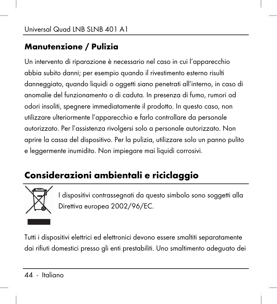 Considerazioni ambientali e riciclaggio | Silvercrest SLNB 401 A1 User Manual | Page 46 / 68