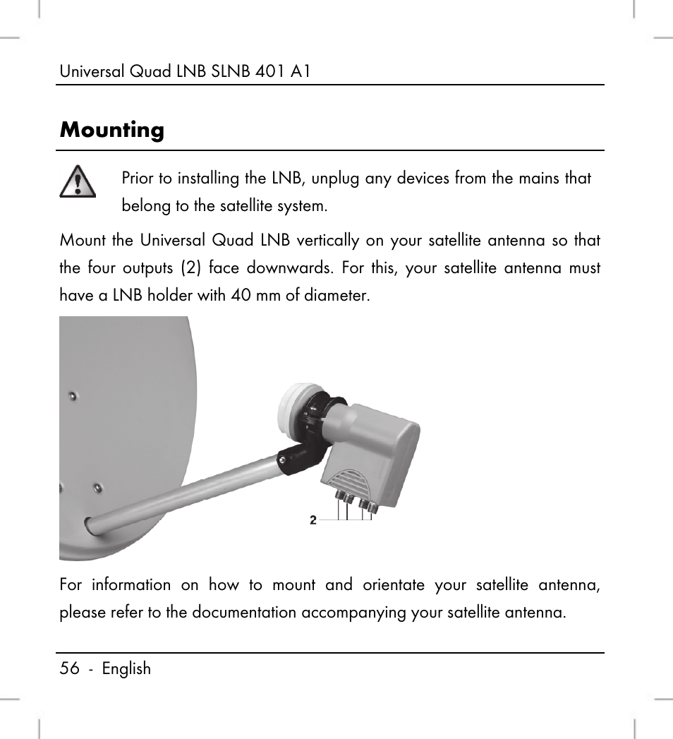 Mounting | Silvercrest SLNB 401 A1 User Manual | Page 58 / 68