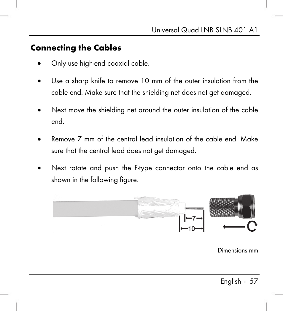 Connecting the cables | Silvercrest SLNB 401 A1 User Manual | Page 59 / 68