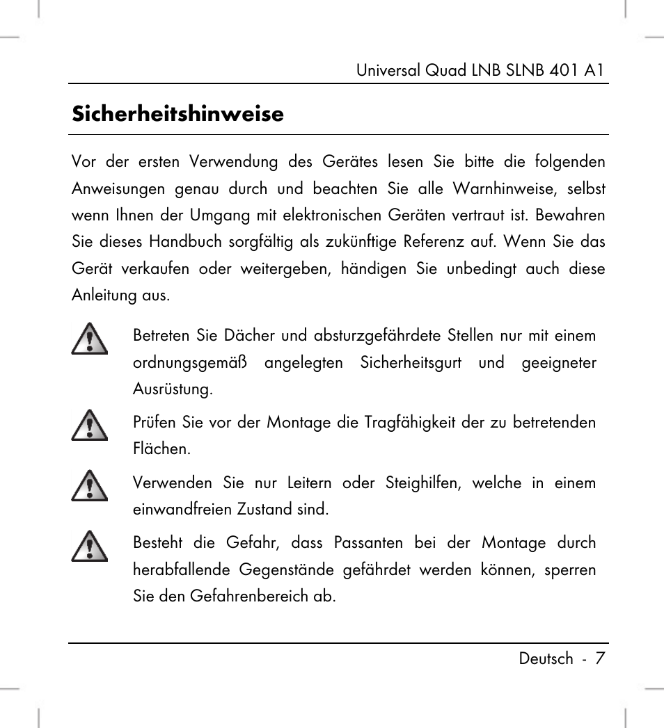 Sicherheitshinweise | Silvercrest SLNB 401 A1 User Manual | Page 9 / 68