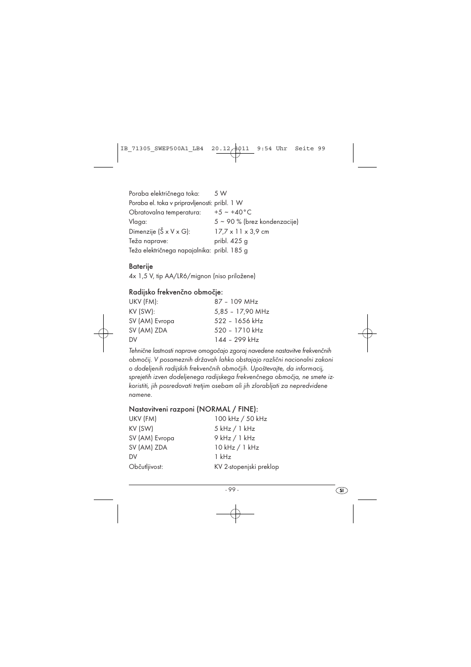 Silvercrest SWEP 500 A1 User Manual | Page 101 / 226