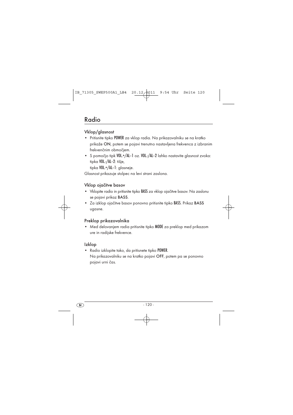 Radio | Silvercrest SWEP 500 A1 User Manual | Page 122 / 226