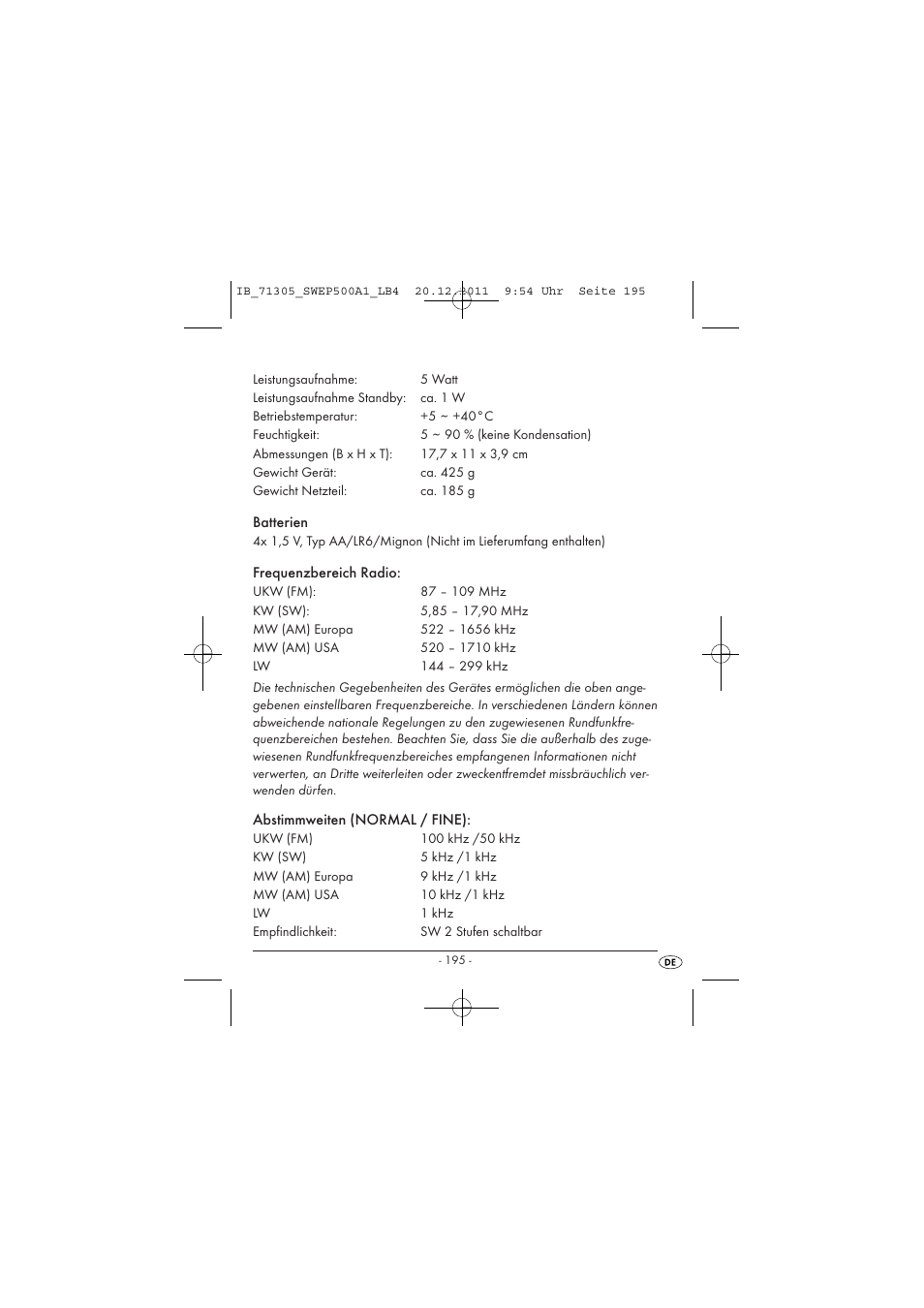 Silvercrest SWEP 500 A1 User Manual | Page 197 / 226