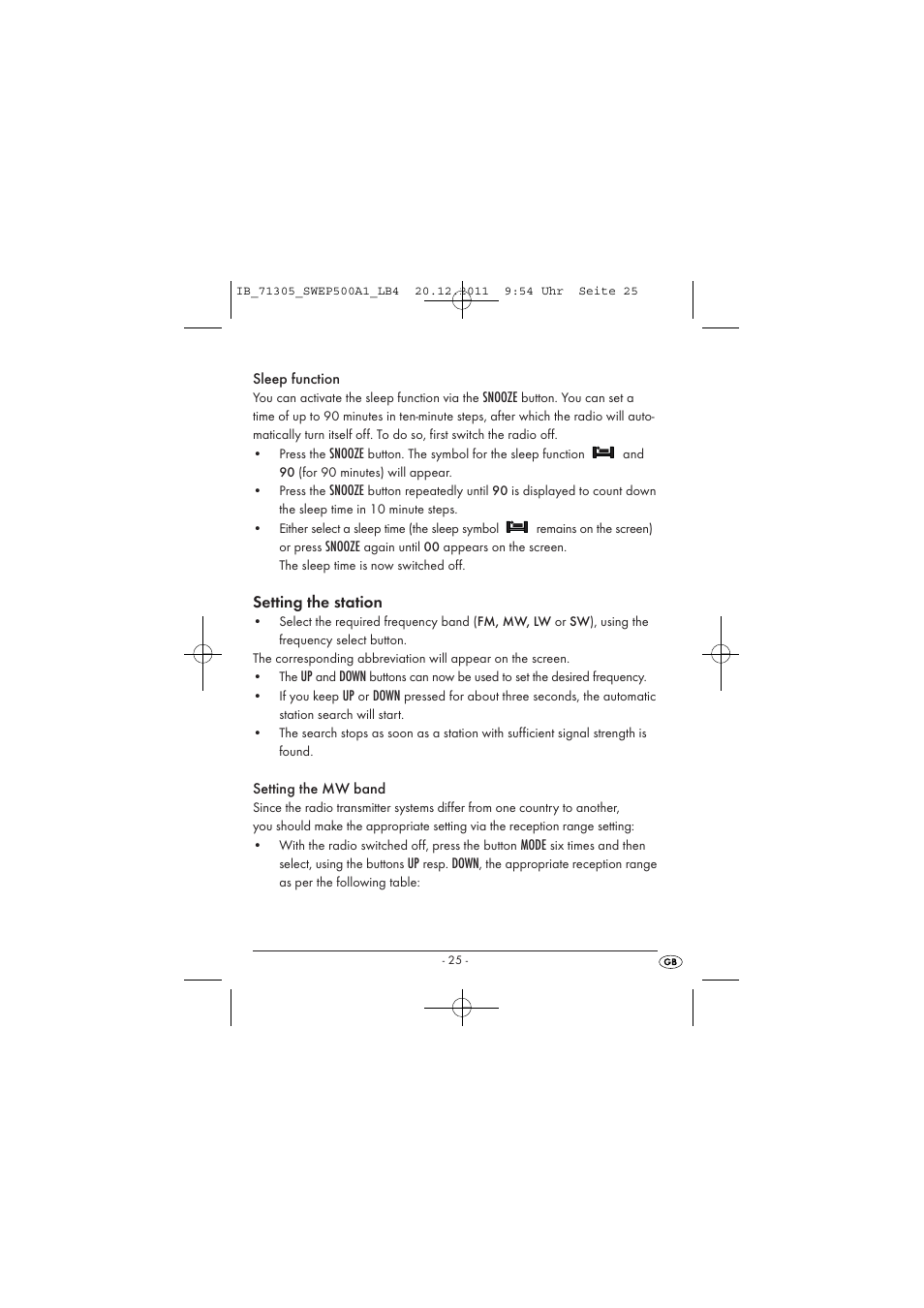 Setting the station | Silvercrest SWEP 500 A1 User Manual | Page 27 / 226