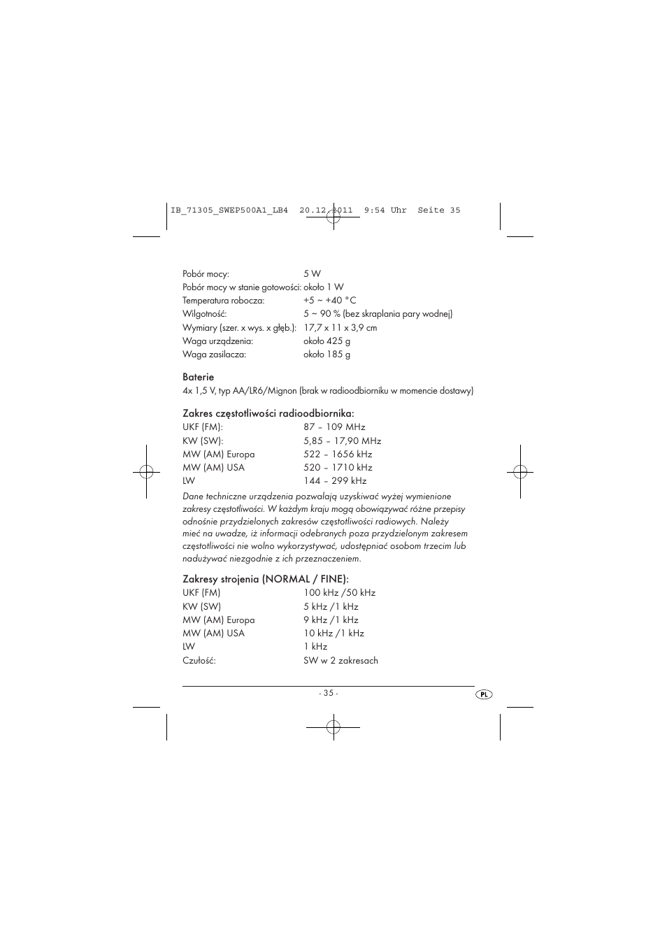 Silvercrest SWEP 500 A1 User Manual | Page 37 / 226