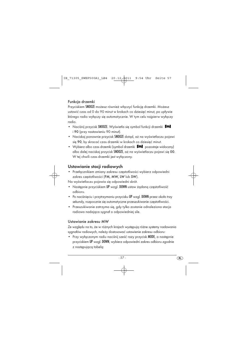 Ustawianie stacji radiowych | Silvercrest SWEP 500 A1 User Manual | Page 59 / 226