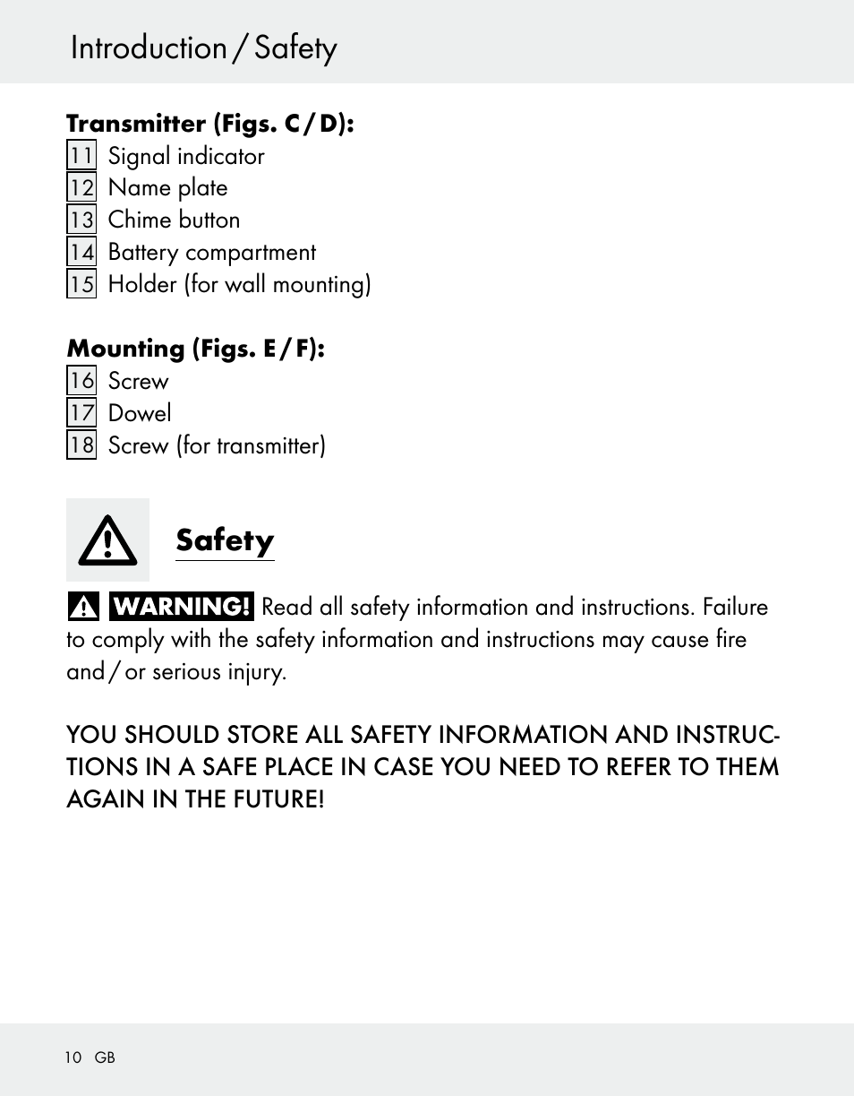 Introduction / safety, Safety | Silvercrest Z31370A/Z31370B User Manual | Page 10 / 100