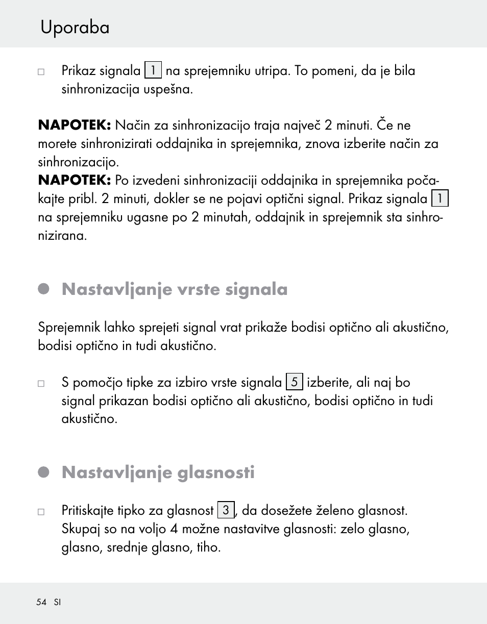 Uporaba, Nastavljanje vrste signala, Nastavljanje glasnosti | Silvercrest Z31370A/Z31370B User Manual | Page 54 / 100