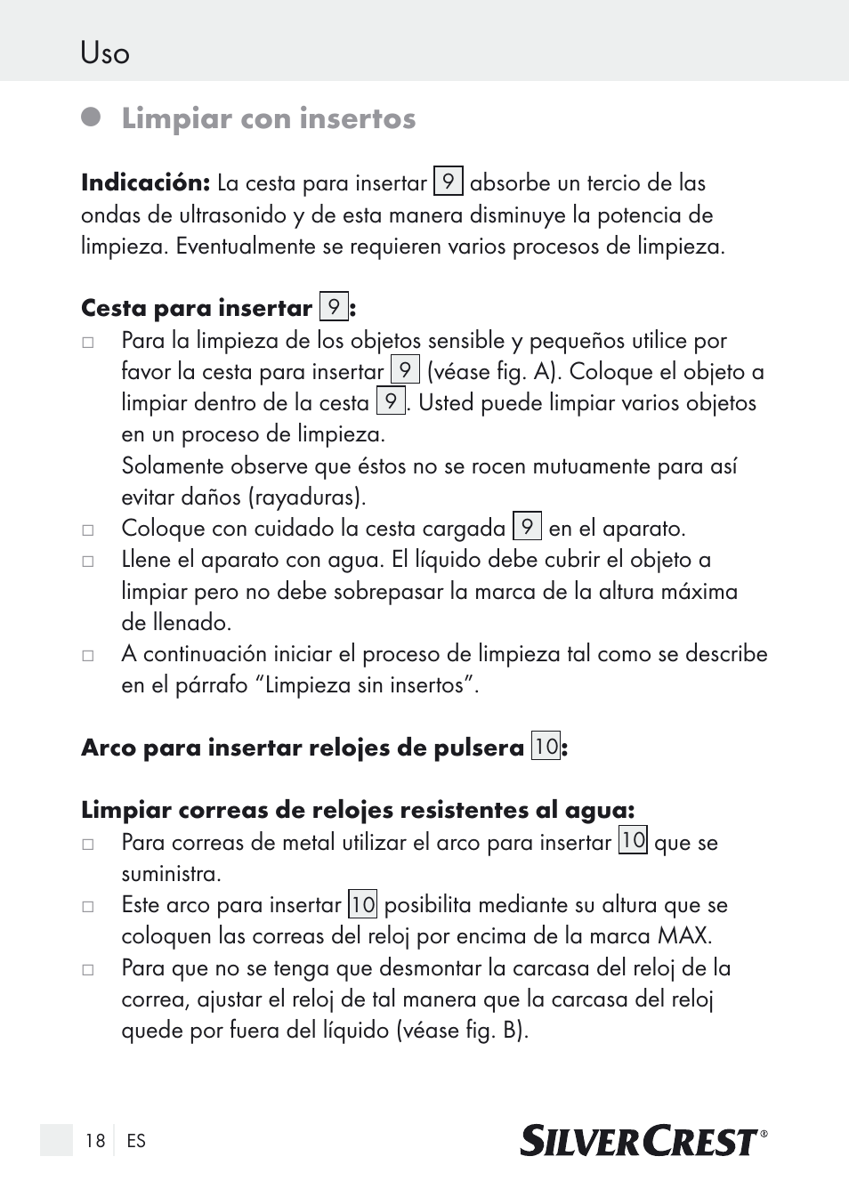 Limpiar con insertos | Silvercrest SUR 46 A1 User Manual | Page 18 / 109
