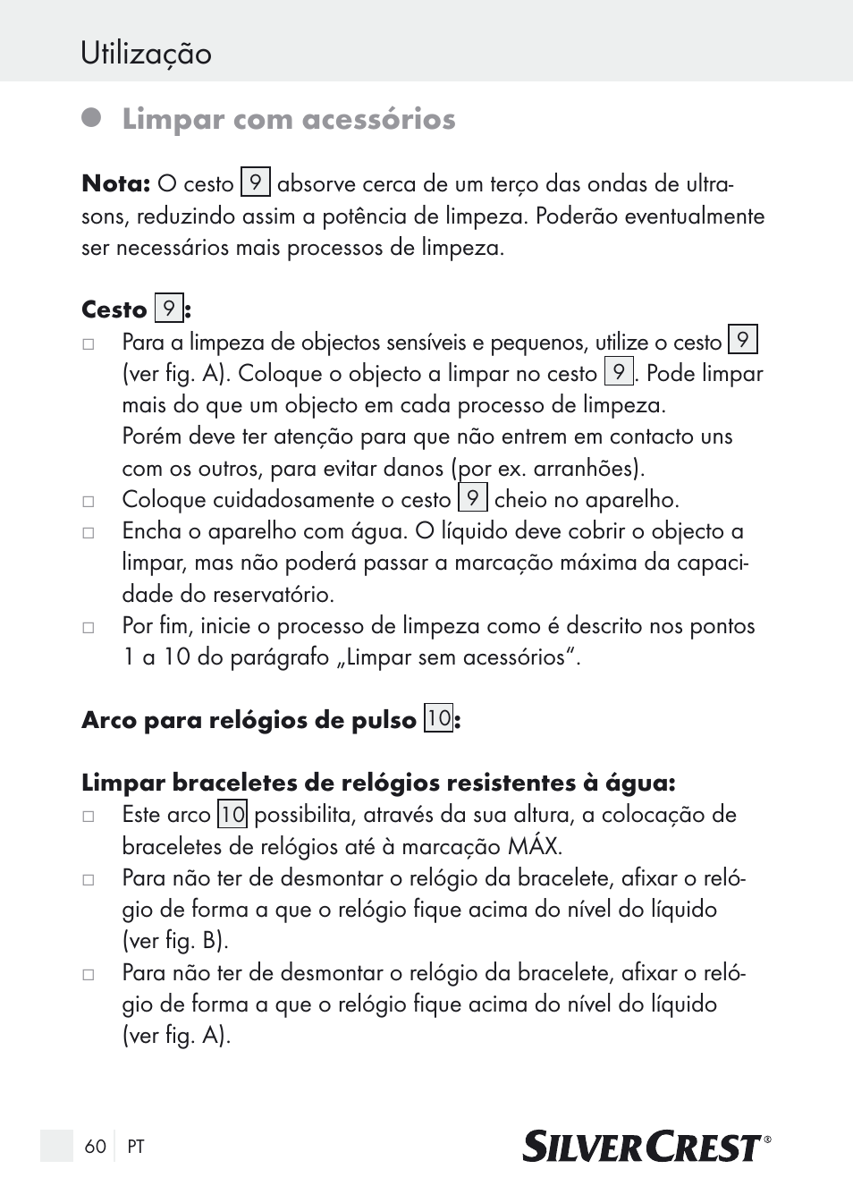 Utilização, Limpar com acessórios | Silvercrest SUR 46 A1 User Manual | Page 60 / 109