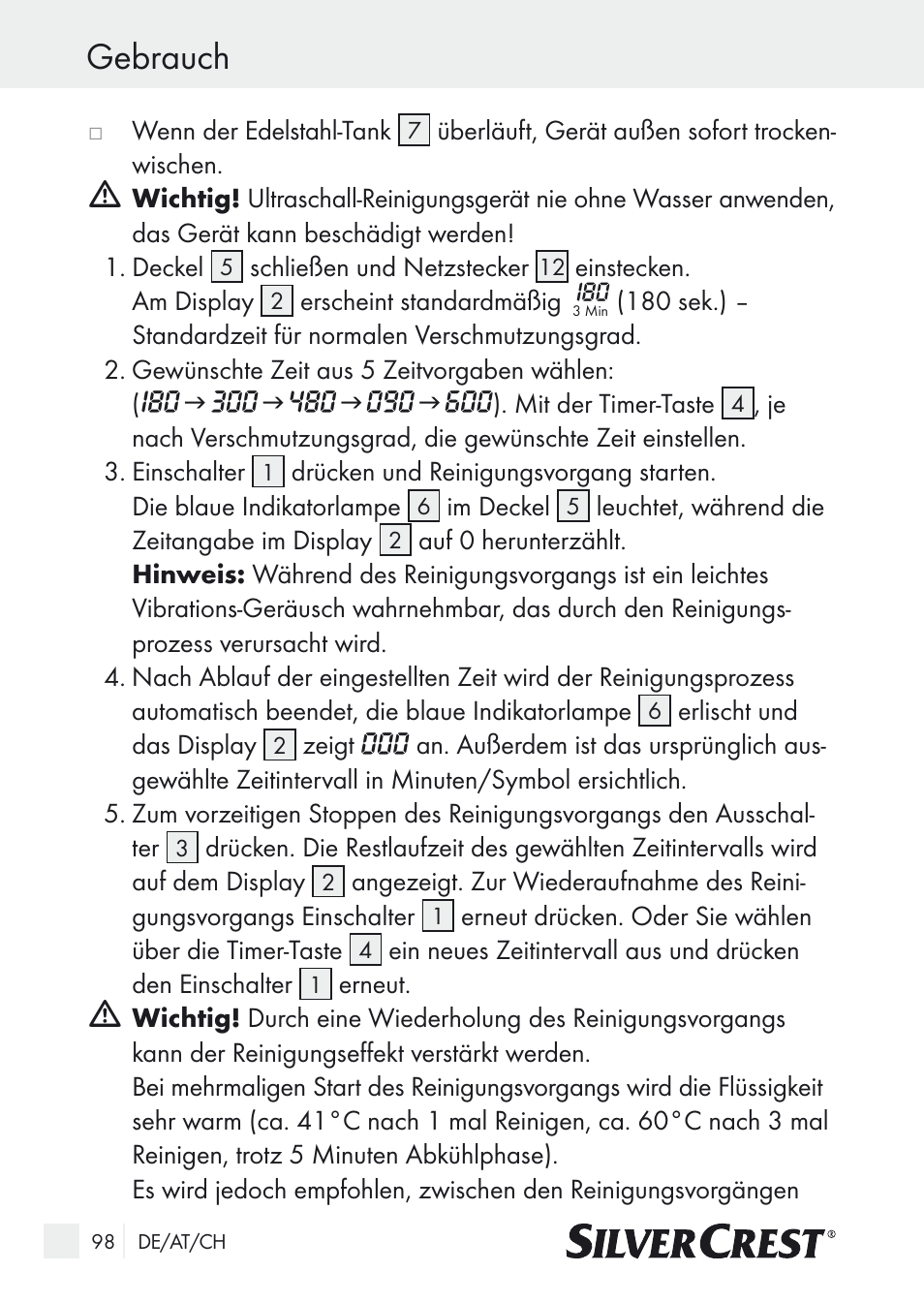 Gebrauch | Silvercrest SUR 46 A1 User Manual | Page 98 / 109