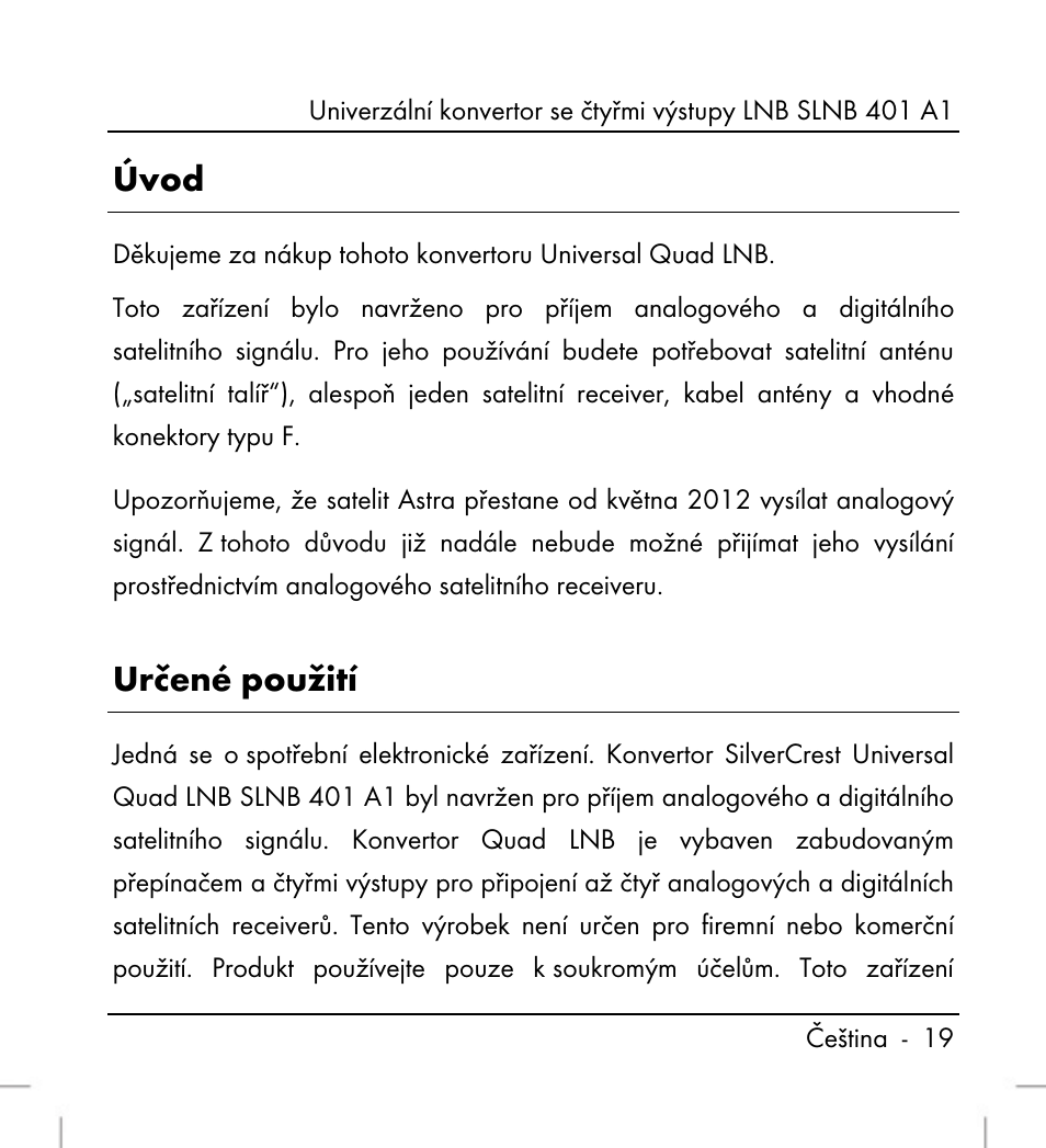 Úvod, Určené použití | Silvercrest SLNB 401 A1 User Manual | Page 21 / 50