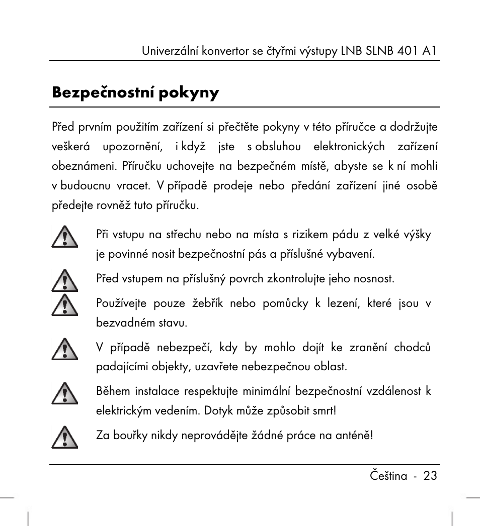 Bezpečnostní pokyny | Silvercrest SLNB 401 A1 User Manual | Page 25 / 50