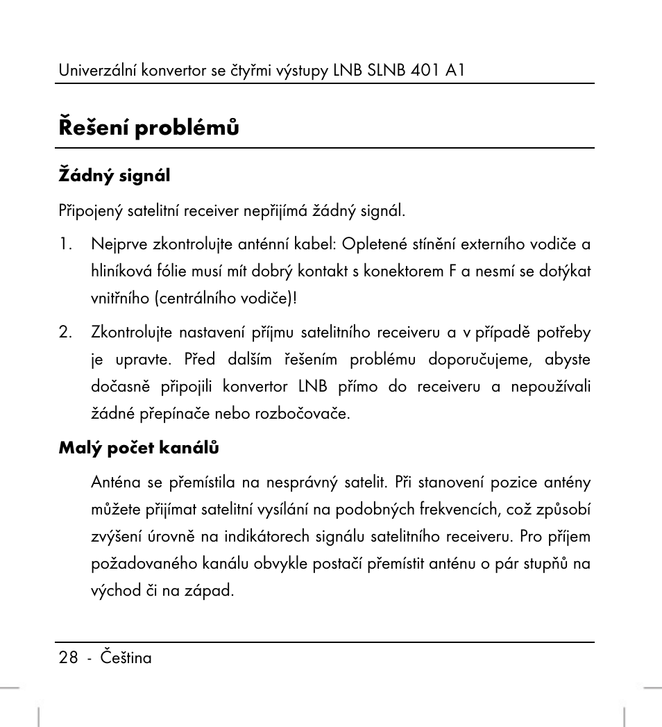 Řešení problémů | Silvercrest SLNB 401 A1 User Manual | Page 30 / 50
