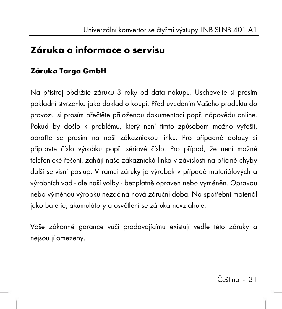 Záruka a informace o servisu | Silvercrest SLNB 401 A1 User Manual | Page 33 / 50