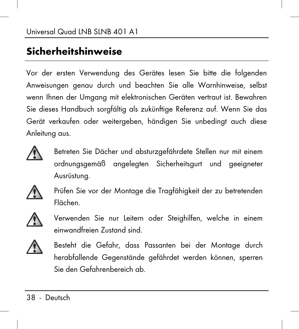 Sicherheitshinweise | Silvercrest SLNB 401 A1 User Manual | Page 40 / 50