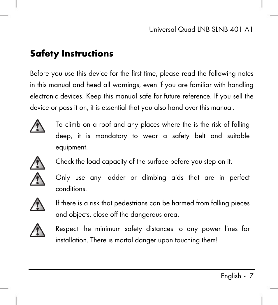 Safety instructions | Silvercrest SLNB 401 A1 User Manual | Page 9 / 50