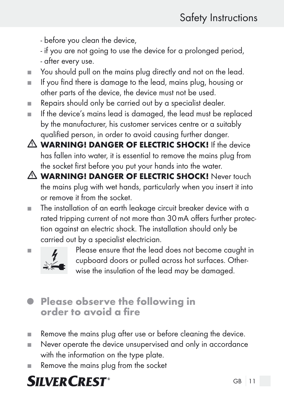 Safety instructions | Silvercrest SUR 46 A1 User Manual | Page 11 / 149