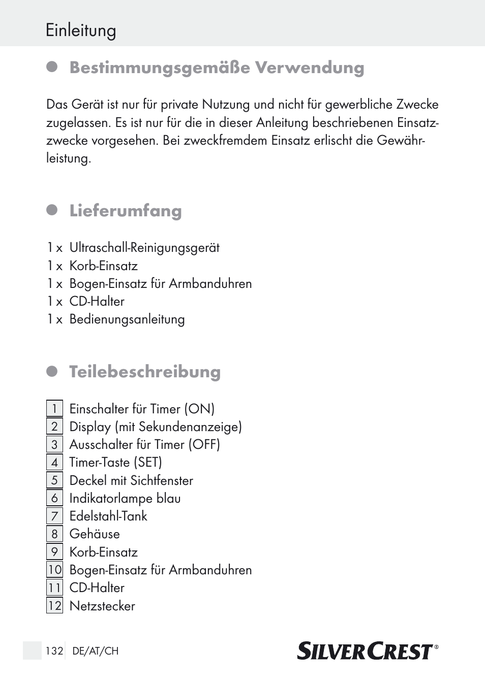 Einleitung, Bestimmungsgemäße verwendung, Lieferumfang | Teilebeschreibung | Silvercrest SUR 46 A1 User Manual | Page 132 / 149