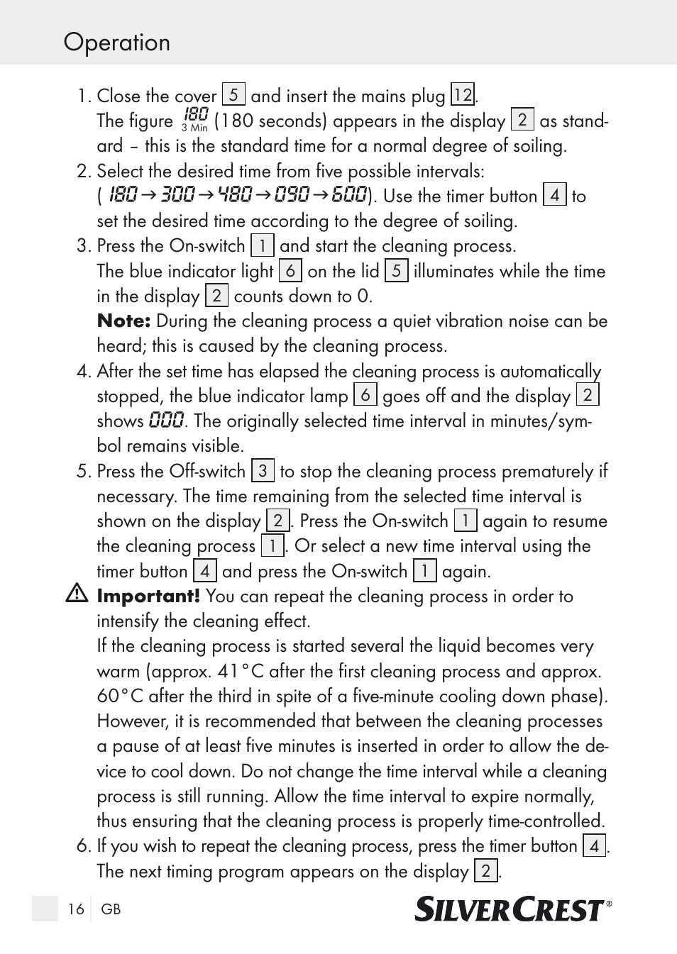 Operation | Silvercrest SUR 46 A1 User Manual | Page 16 / 149