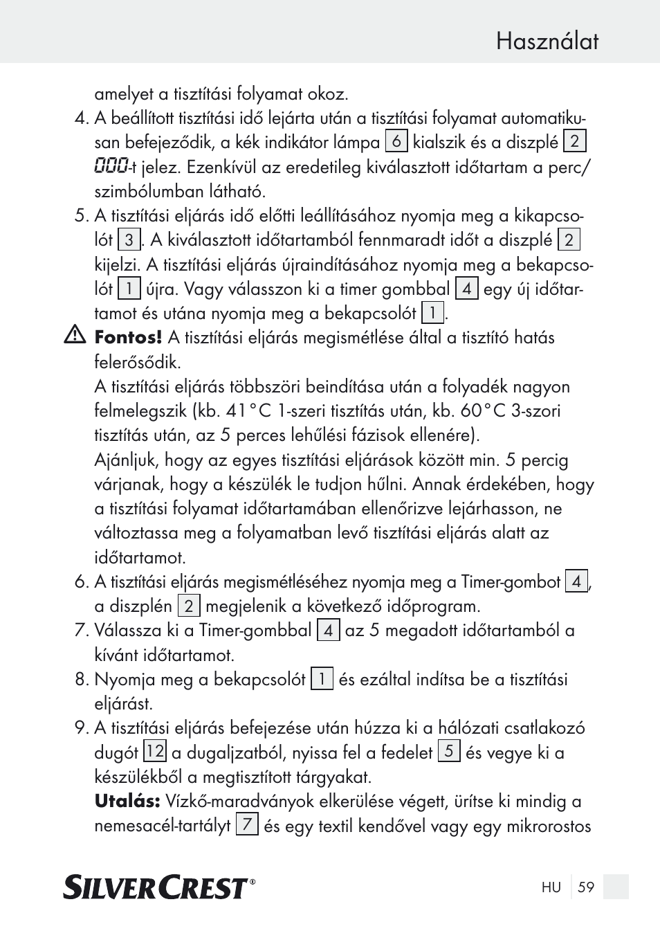 Használat | Silvercrest SUR 46 A1 User Manual | Page 59 / 149