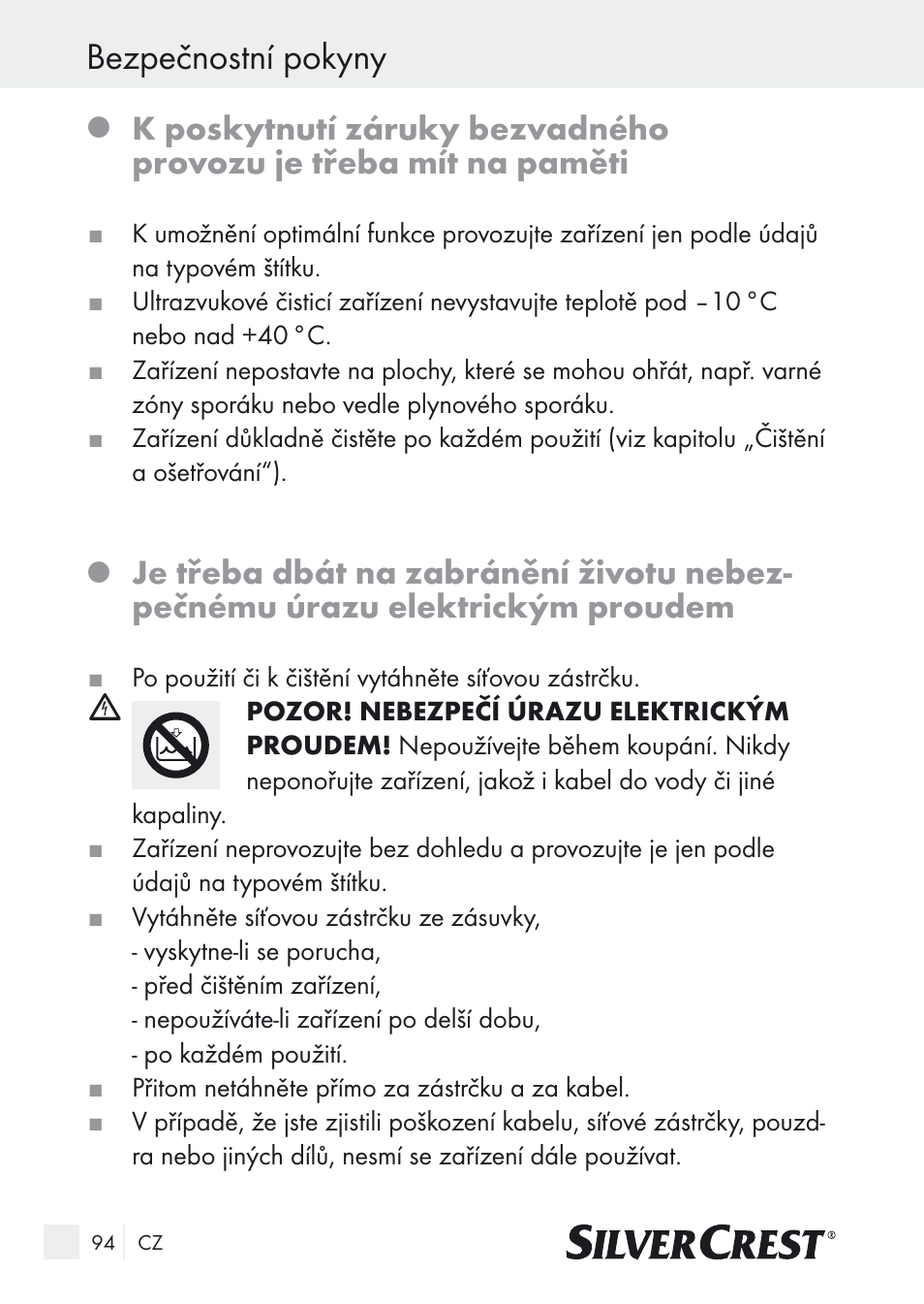 Bezpečnostní pokyny | Silvercrest SUR 46 A1 User Manual | Page 94 / 149
