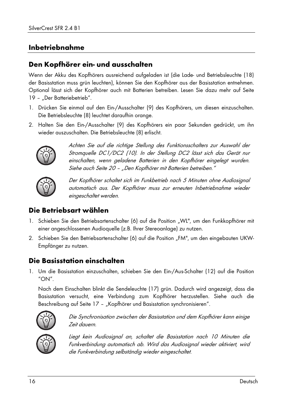 Silvercrest SFR 2.4 B1 User Manual | Page 18 / 100