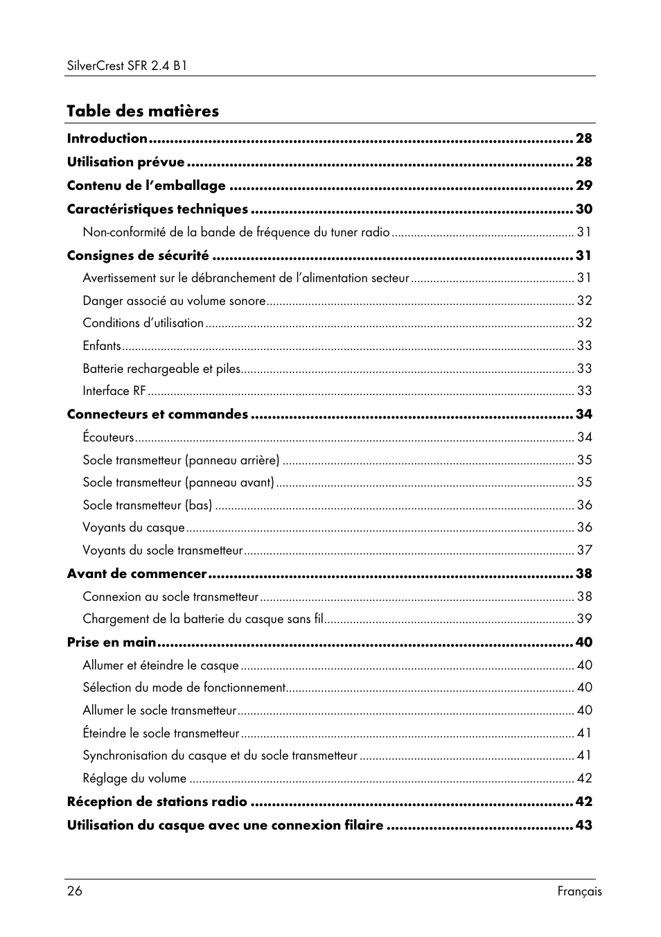 Silvercrest SFR 2.4 B1 User Manual | Page 28 / 100