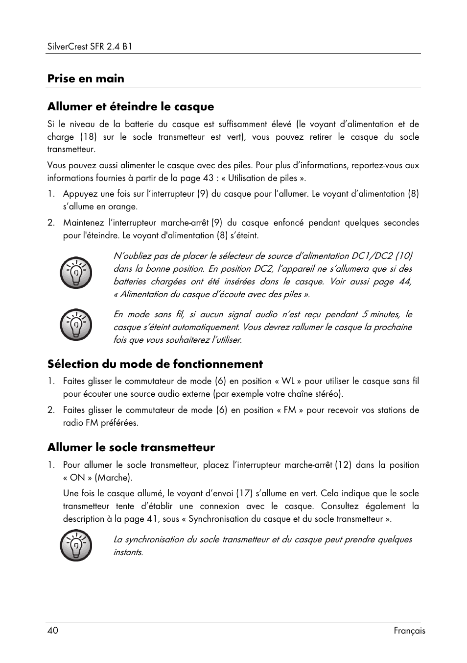 Silvercrest SFR 2.4 B1 User Manual | Page 42 / 100