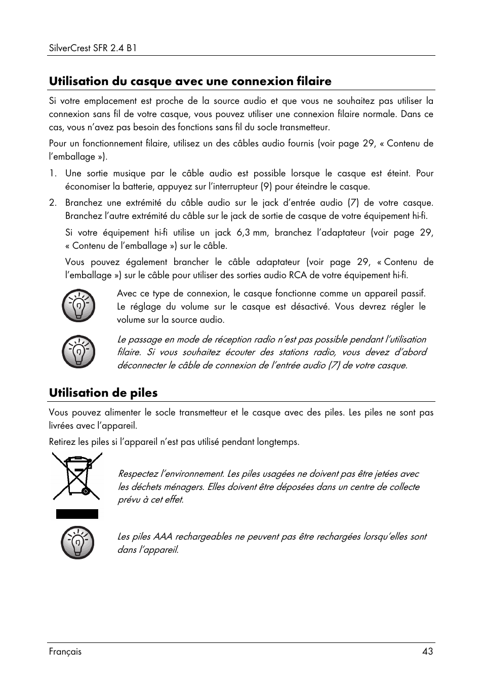 Silvercrest SFR 2.4 B1 User Manual | Page 45 / 100