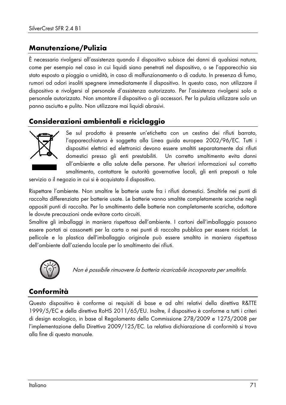 Silvercrest SFR 2.4 B1 User Manual | Page 73 / 100