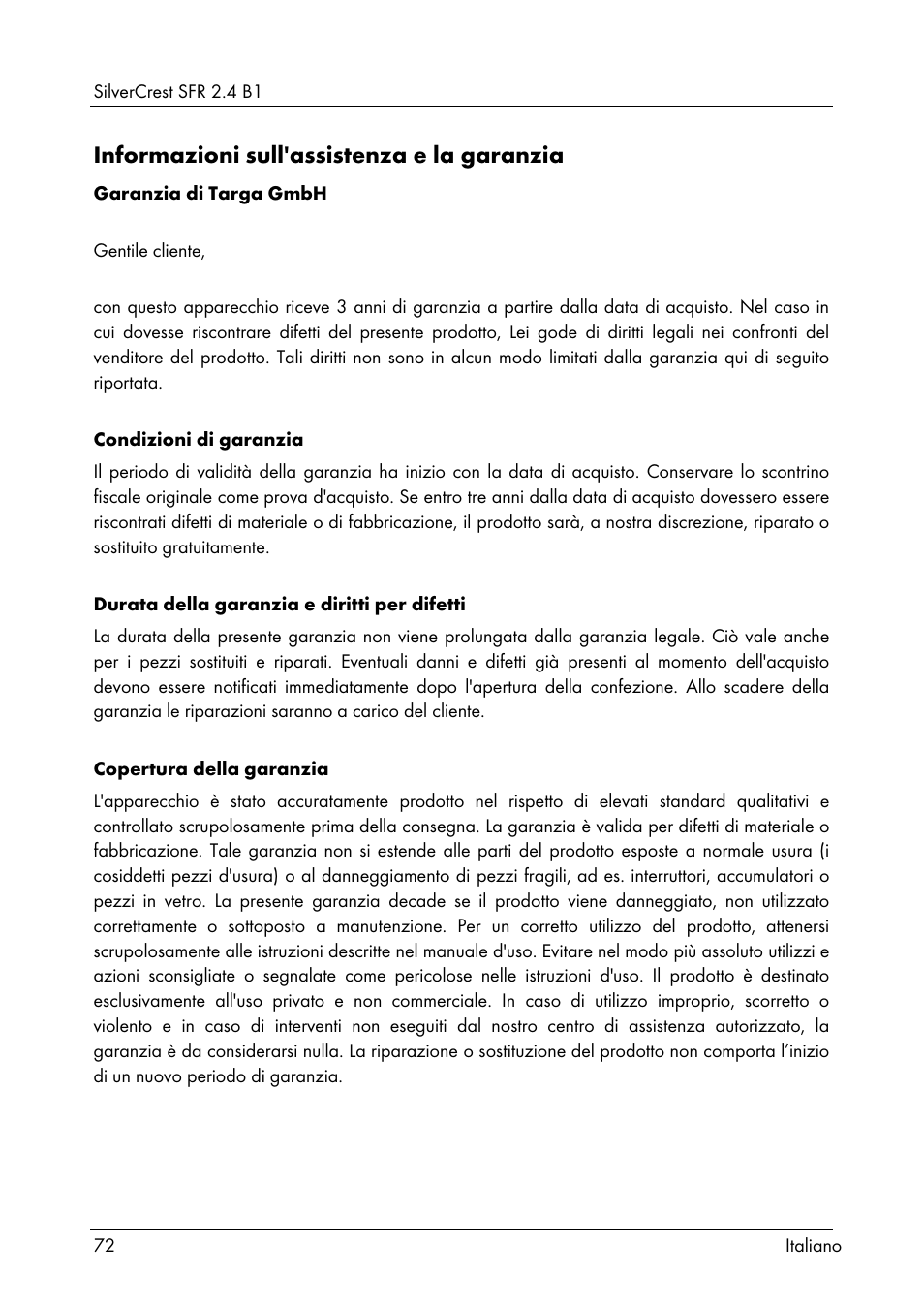 Informazioni sull'assistenza e la garanzia | Silvercrest SFR 2.4 B1 User Manual | Page 74 / 100