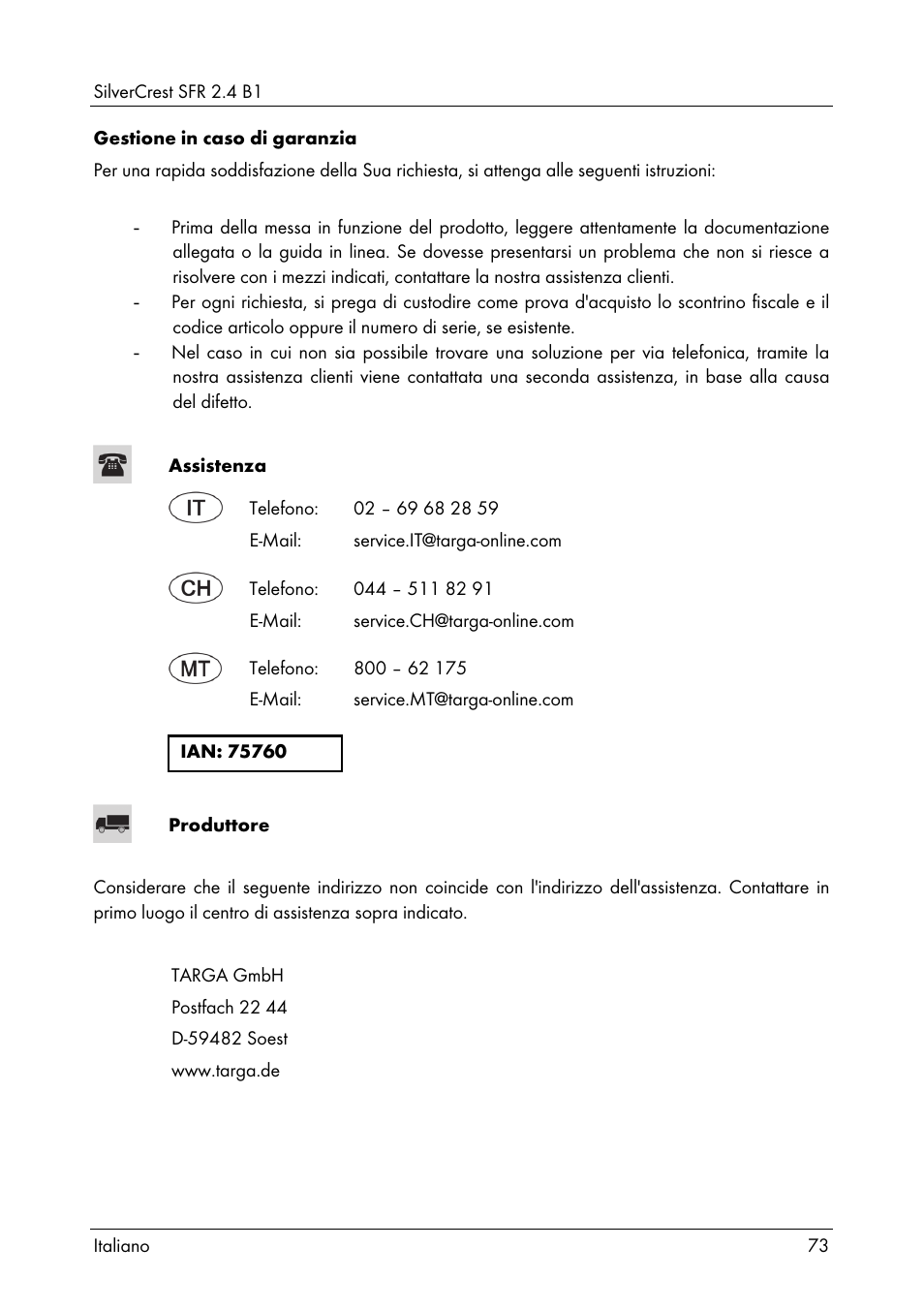 Silvercrest SFR 2.4 B1 User Manual | Page 75 / 100