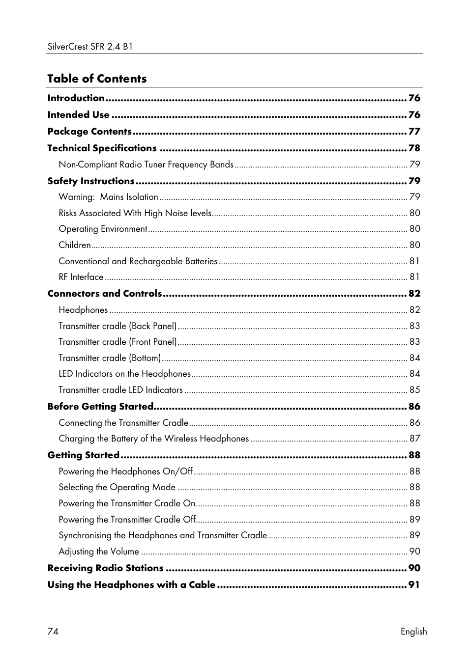 Silvercrest SFR 2.4 B1 User Manual | Page 76 / 100