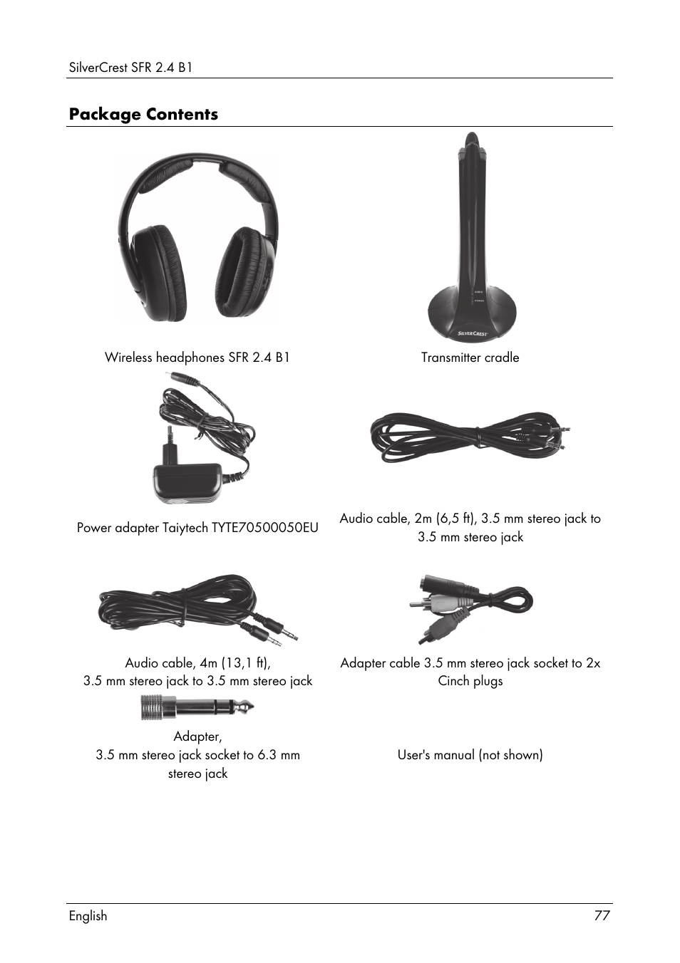 Package contents | Silvercrest SFR 2.4 B1 User Manual | Page 79 / 100