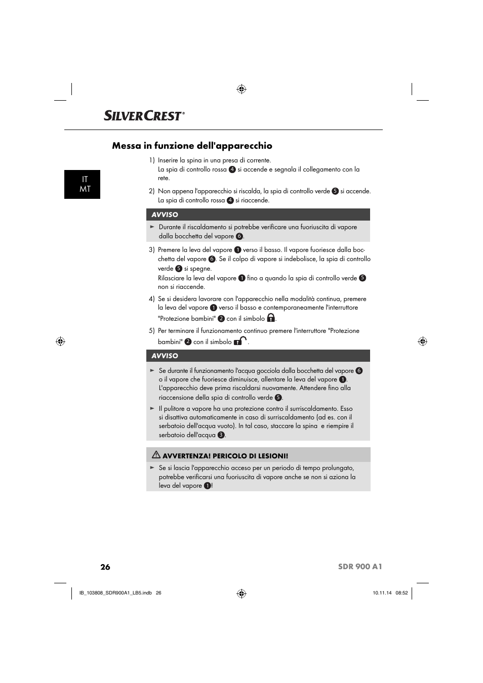 Messa in funzione dell'apparecchio, It mt | Silvercrest SDR 900 A1 User Manual | Page 29 / 84