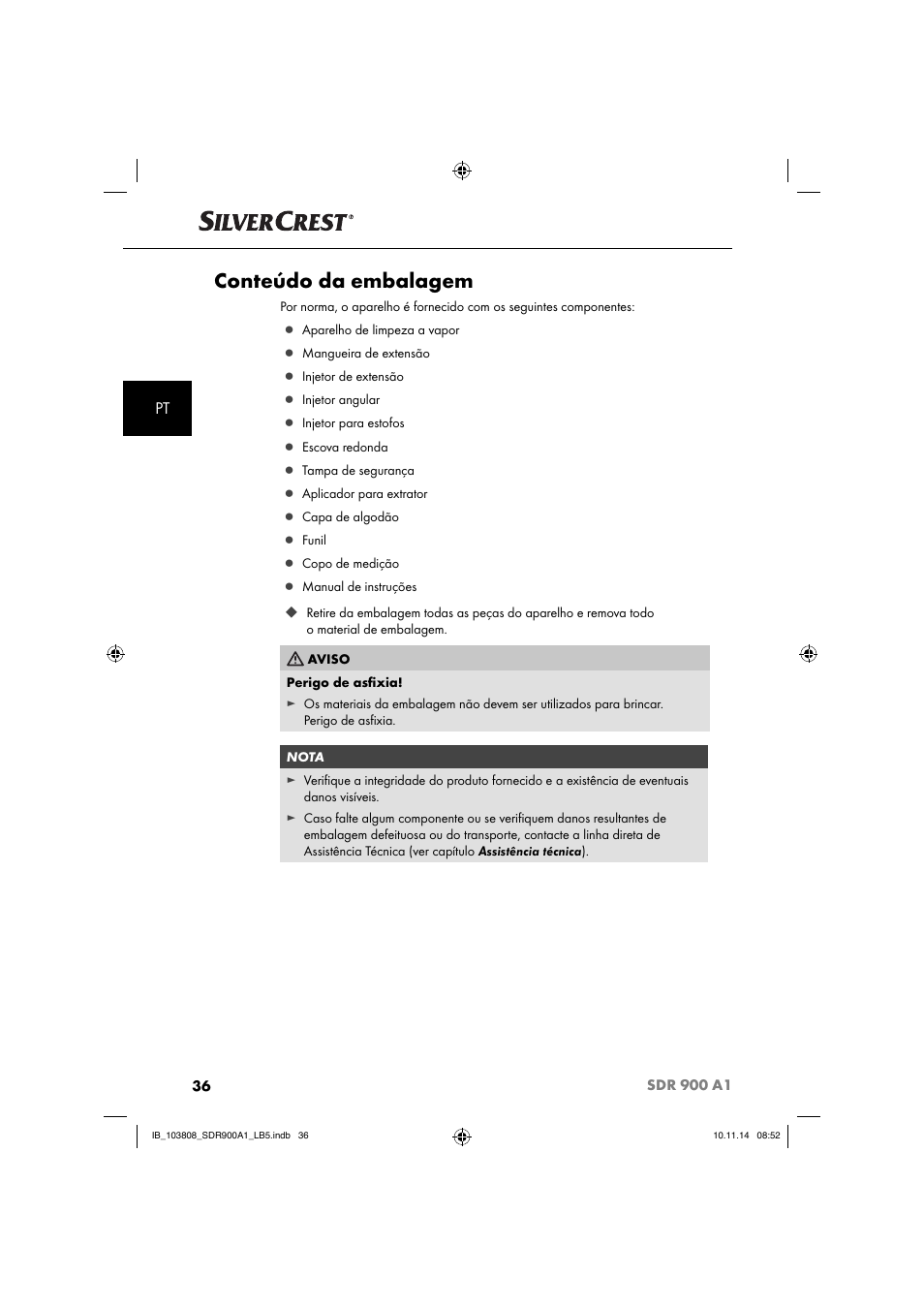 Conteúdo da embalagem | Silvercrest SDR 900 A1 User Manual | Page 39 / 84