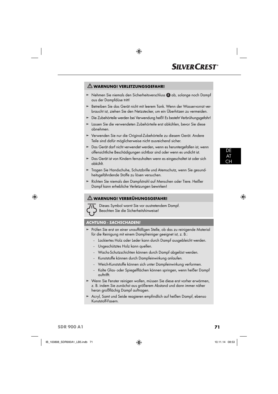 De at ch | Silvercrest SDR 900 A1 User Manual | Page 74 / 84