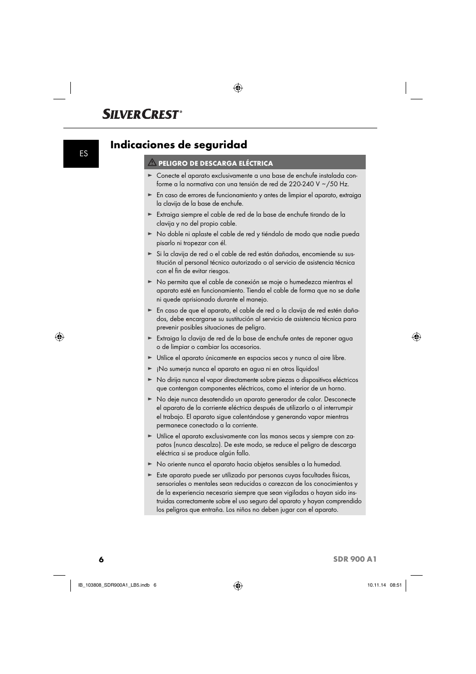 Indicaciones de seguridad | Silvercrest SDR 900 A1 User Manual | Page 9 / 84