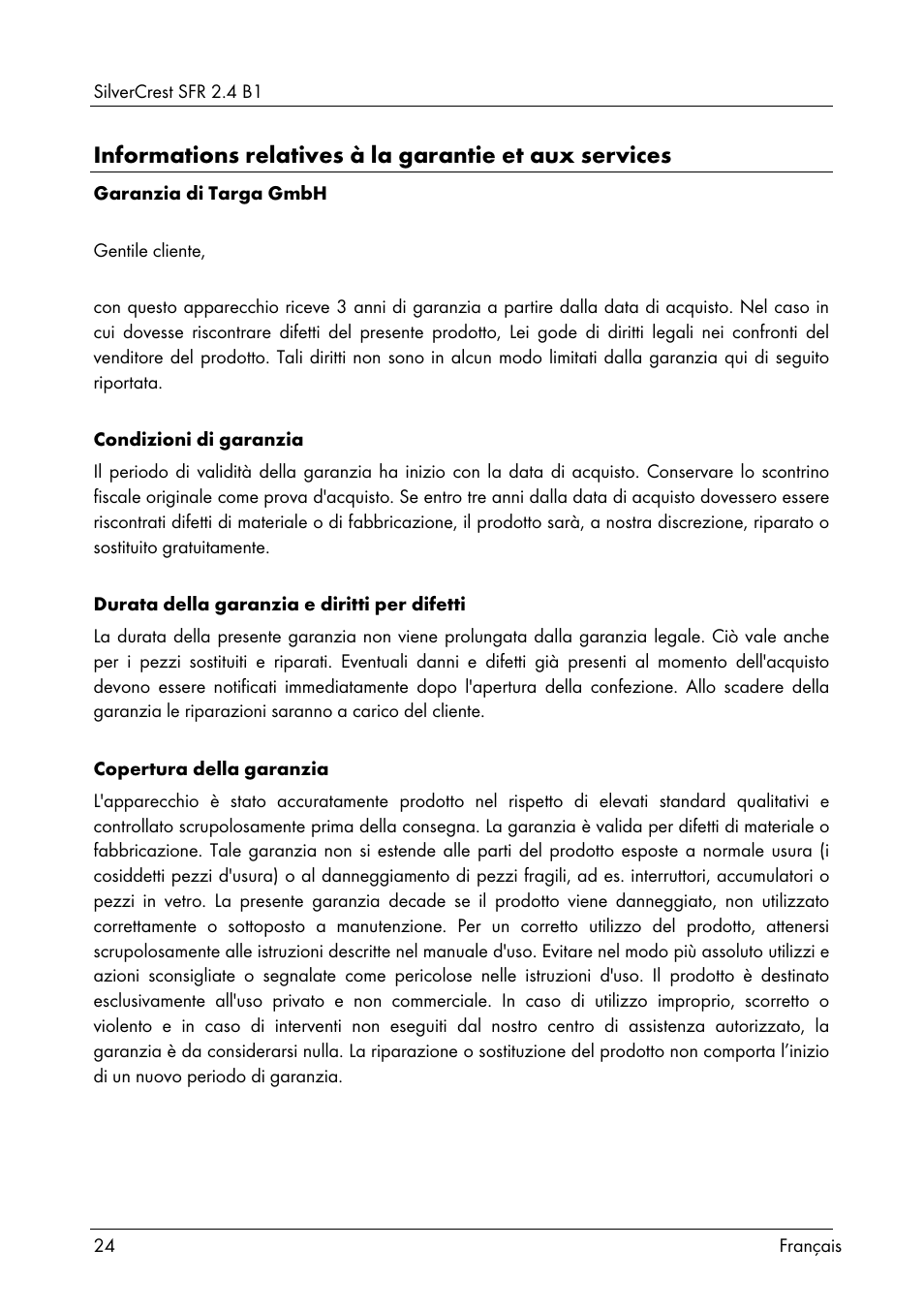 Silvercrest SFR 2.4 B1 User Manual | Page 26 / 76