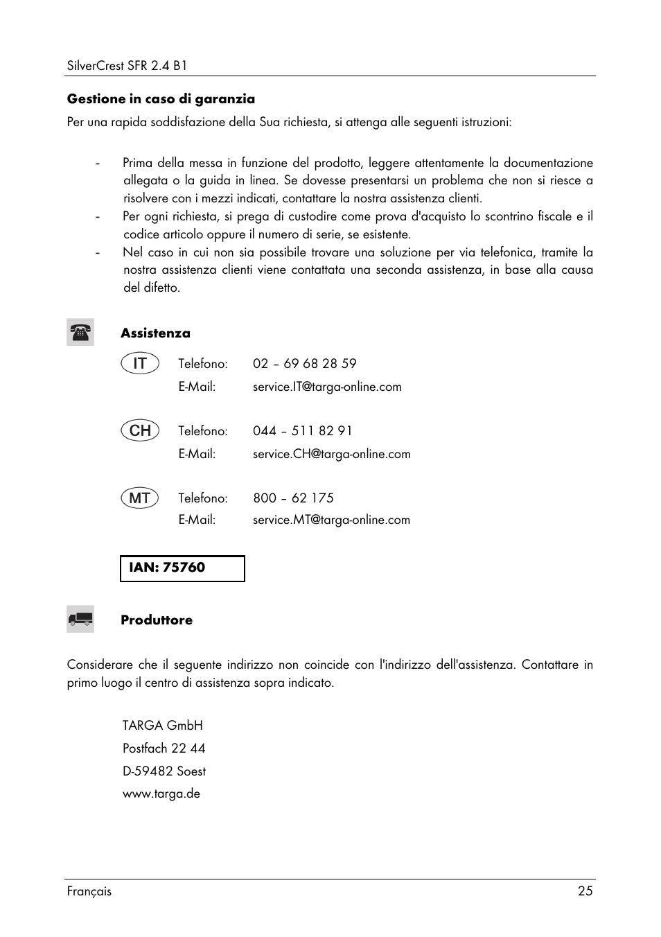 Silvercrest SFR 2.4 B1 User Manual | Page 27 / 76