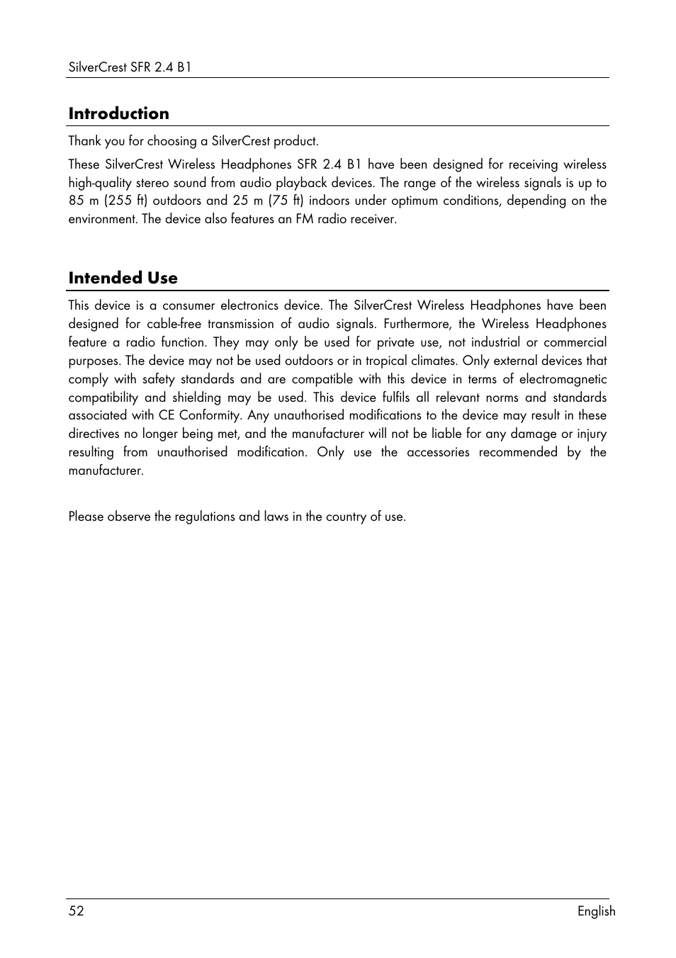 Silvercrest SFR 2.4 B1 User Manual | Page 54 / 76