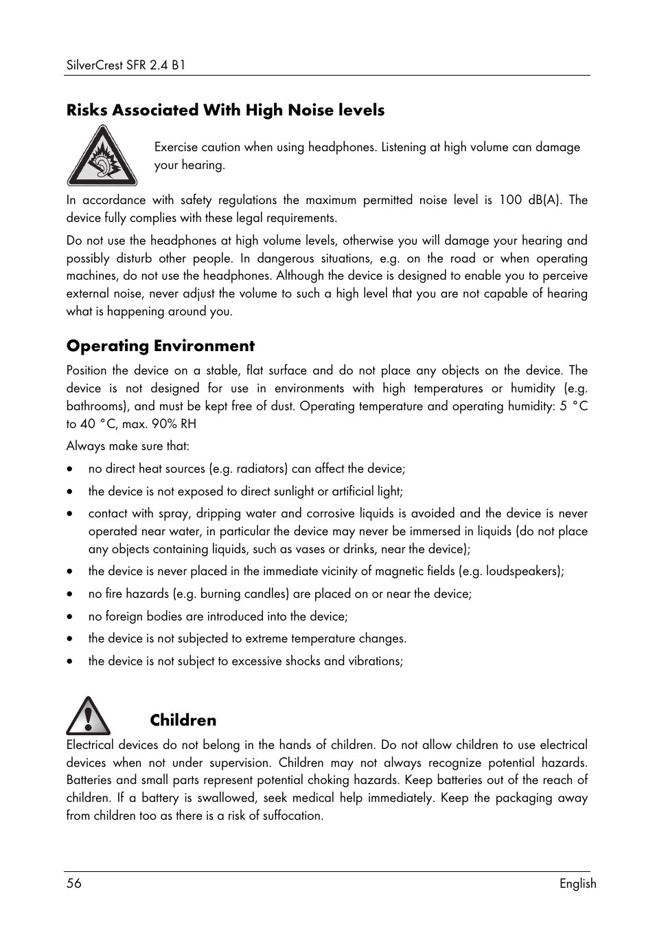Silvercrest SFR 2.4 B1 User Manual | Page 58 / 76