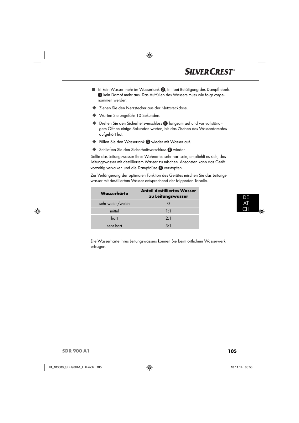 De at ch | Silvercrest SDR 900 A1 User Manual | Page 108 / 116