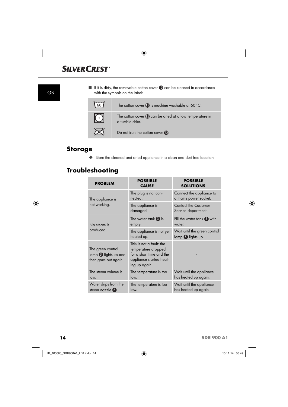 Storage, Troubleshooting | Silvercrest SDR 900 A1 User Manual | Page 17 / 116