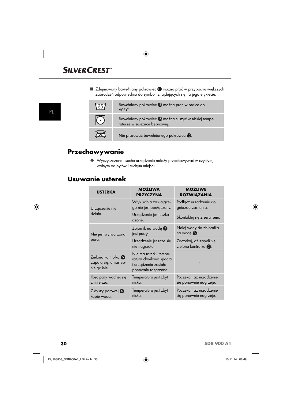 Przechowywanie, Usuwanie usterek | Silvercrest SDR 900 A1 User Manual | Page 33 / 116