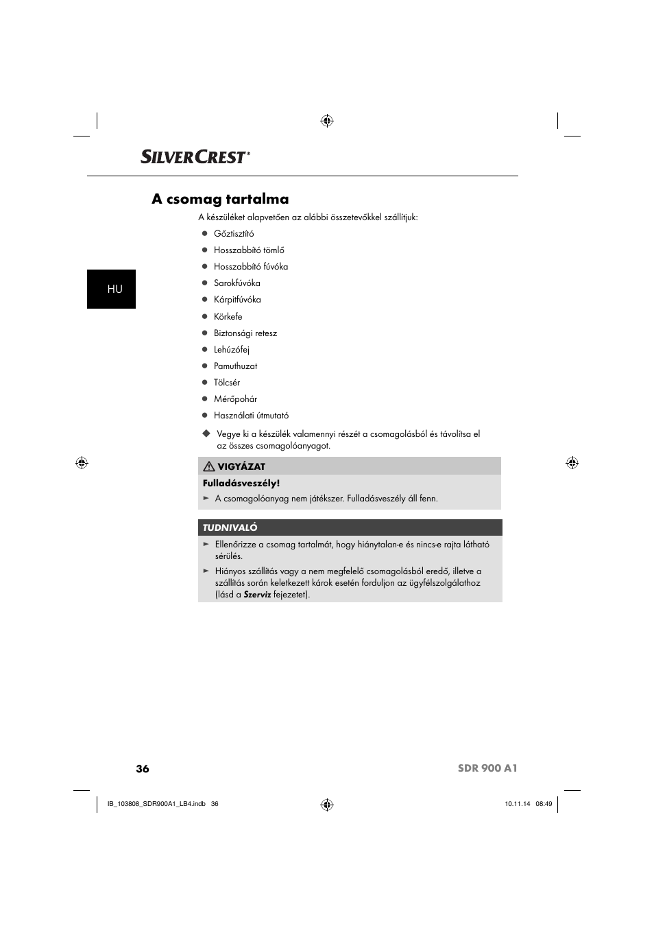 A csomag tartalma | Silvercrest SDR 900 A1 User Manual | Page 39 / 116