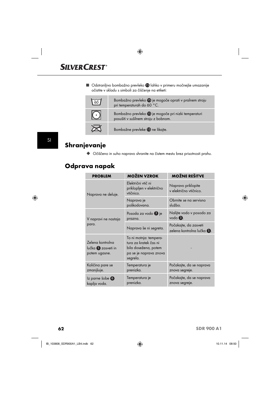 Shranjevanje, Odprava napak | Silvercrest SDR 900 A1 User Manual | Page 65 / 116